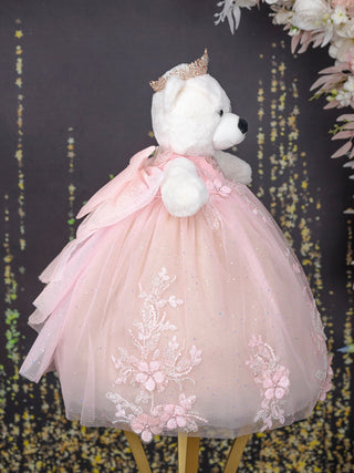 Blush pink Quinceanera teddy bear