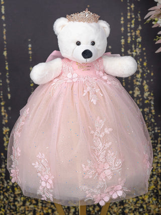 Blush pink Quinceanera teddy bear