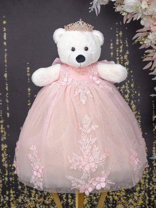 Blush pink Quinceanera teddy bear