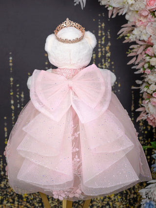 Blush pink Quinceanera teddy bear