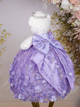 Lilac with Bow Teddy Bear for Quinceanera