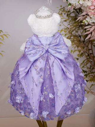 Lilac with Bow Teddy Bear for Quinceanera