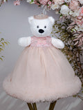 Blush with Gold Teddy bear for Quinceanera