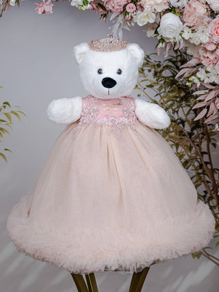Blush with Gold Teddy bear for Quinceanera
