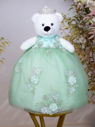 Sage Green Silver Quinceanera Teddy Bear