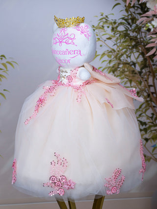 Champagne Dusty Pink Quinceanera Last Doll