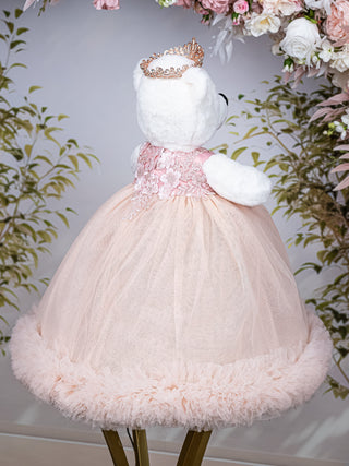 Blush with Gold Teddy bear for Quinceanera