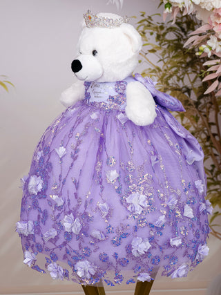 Lilac with Bow Teddy Bear for Quinceanera