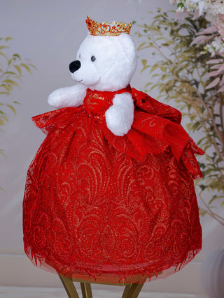 Red Gold with Bow Quinceanera Teddy Bear