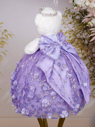 Lilac with Bow Teddy Bear for Quinceanera