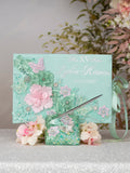 Sage Green Silver Pink Quinceanera Pillows Set