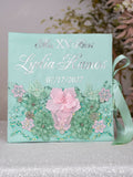 Sage Green Silver Pink quinceanera kneeling pillow, shoes pillow