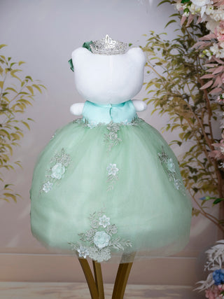 Sage Green Silver Quinceañera Muneca Cat