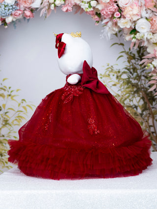 Burgundy Gold Quinceanera Cat Doll