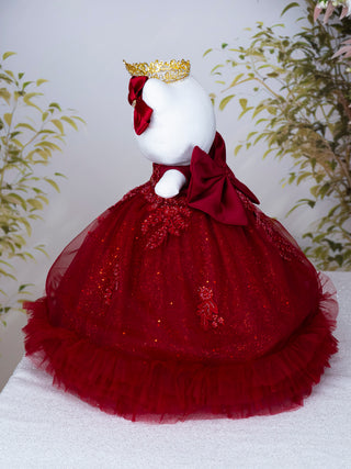 Burgundy Gold Quinceanera Cat Doll