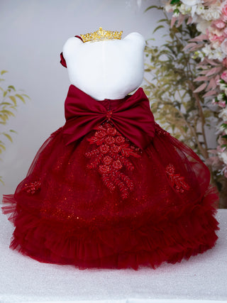 Burgundy Gold Quinceanera Cat Doll