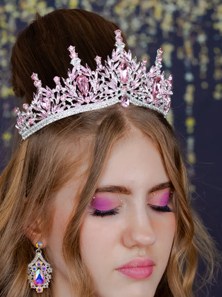 Light pink silver Quinceanera crown