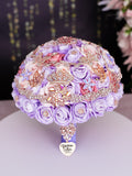 Lilac Rose Gold Quinceanera Bouquet 13 inches