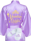 Quinceanera Lavender with Gold robe with slippers