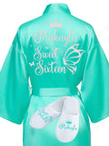 Sweet 16 Mint with Silver robe with slippers