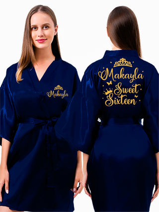 Robe Sweet 16 navy blue with gold