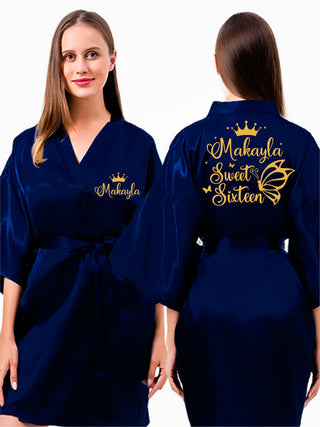 Robe Sweet 16 navy blue with gold