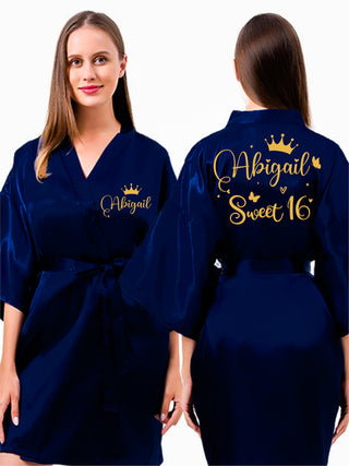 Robe Sweet 16 navy blue with gold