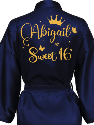 Robe Sweet 16 navy blue with gold