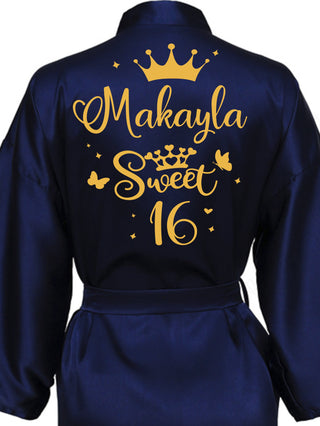 Robe Sweet 16 navy blue with gold