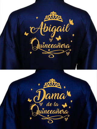 2 Batas quinceanera Navy blue with Gold