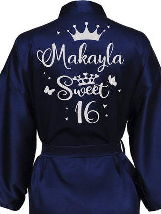 Robe Sweet 16 navy blue with silver