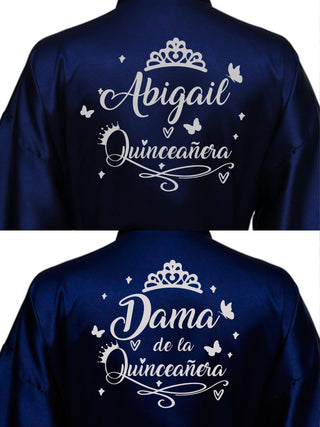 2 Batas quinceanera Navy blue with Silver