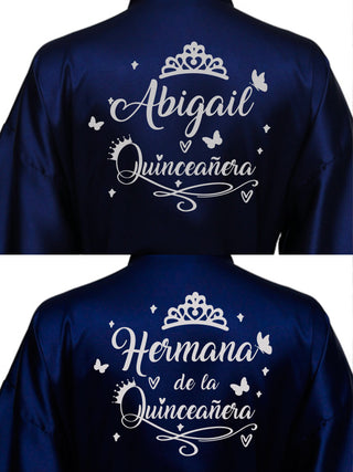 2 Batas quinceanera Navy blue with Silver