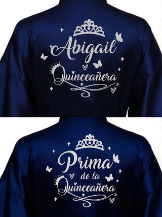 2 Batas quinceanera Navy blue with Silver