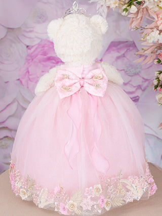 Petal pink last teddy bear for quinceanera