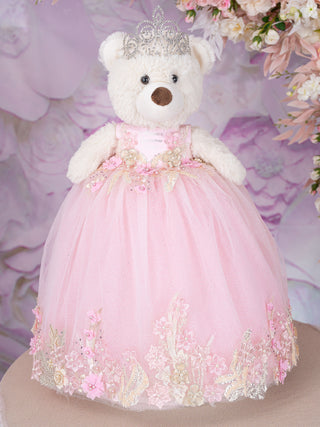 Petal pink last teddy bear for quinceanera