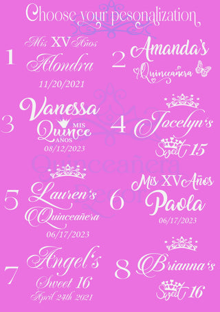 Plum Quinceanera Bottle with 4 Glasses