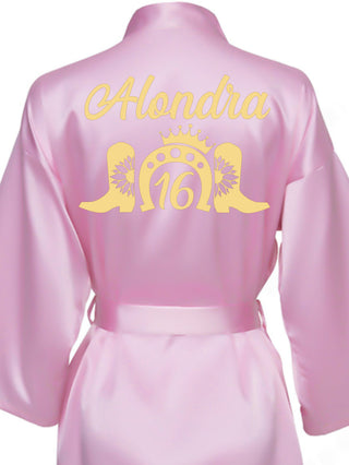 Robe Sweet 16 pink with gold