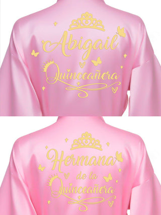 2 Batas quinceanera Pink with Gold