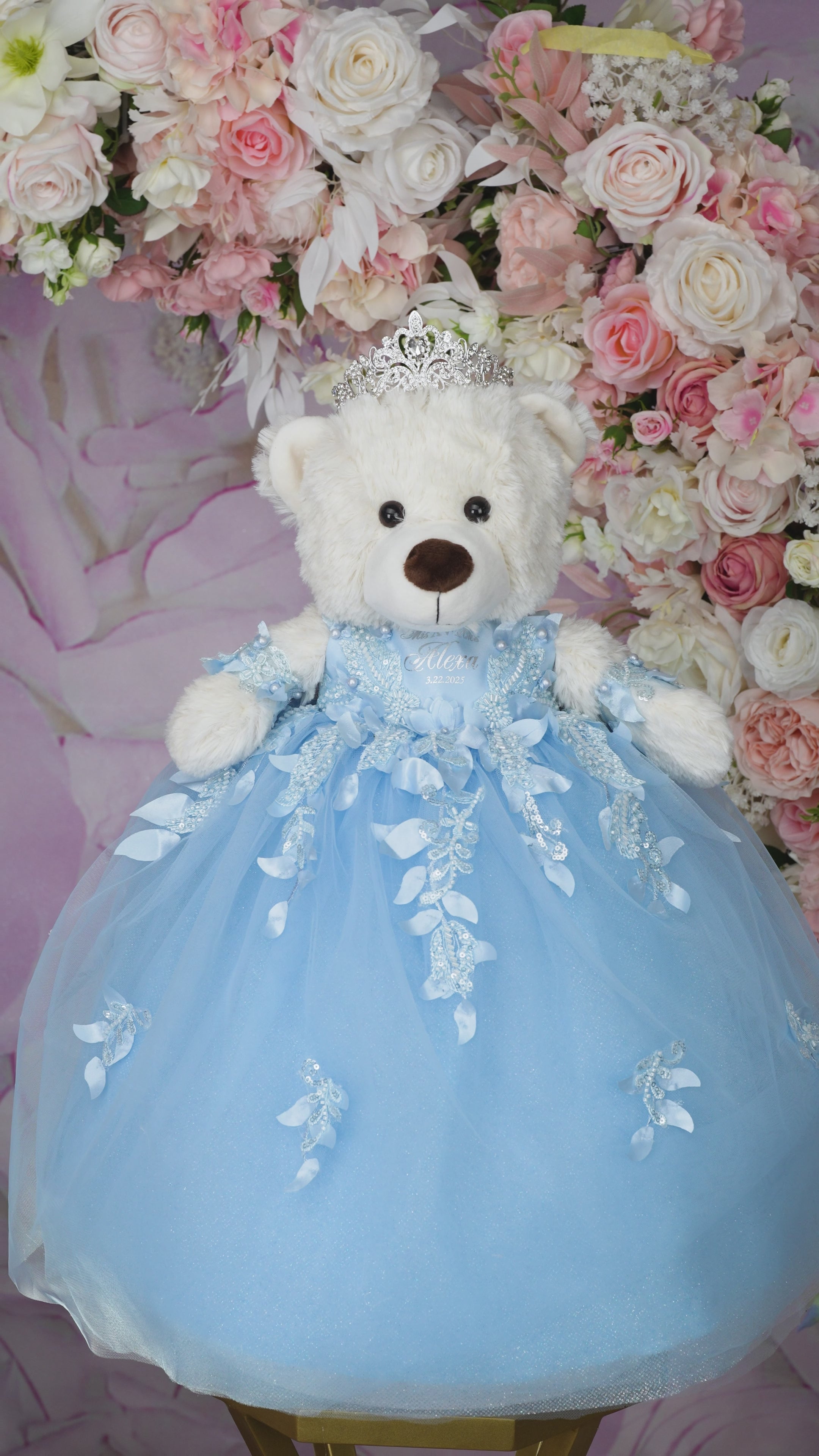 Bahama Blue Teddy Bear for Quinceanera / quinceanera-decor