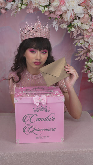 quinceanera card box ideas diy quinceanera card box quince card box Pink quinceanera money card box