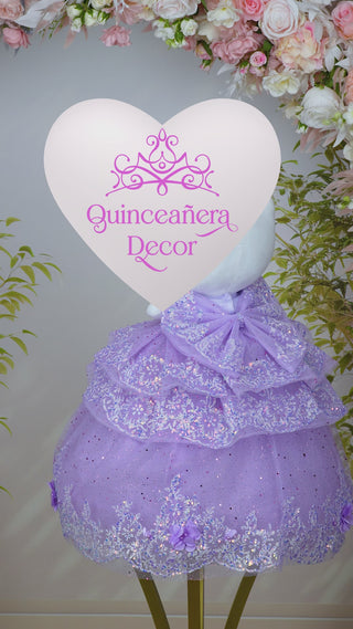 [Kitty] Lavender Gold Quinceanera Kitty Doll