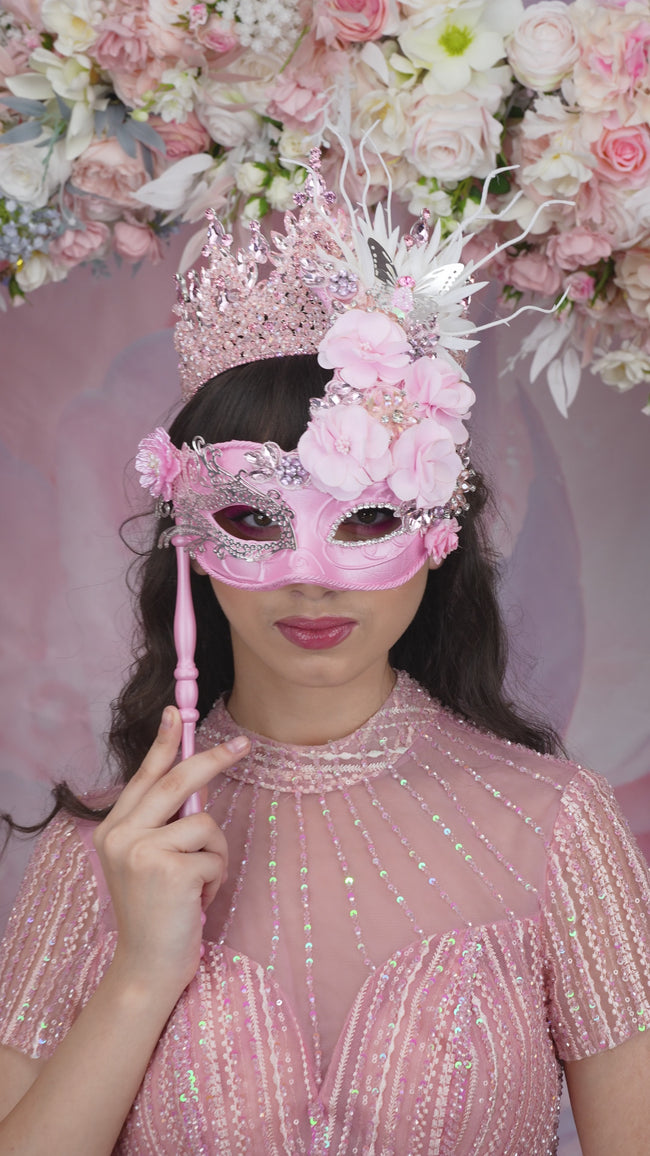Pink quinceanera masquerade mask