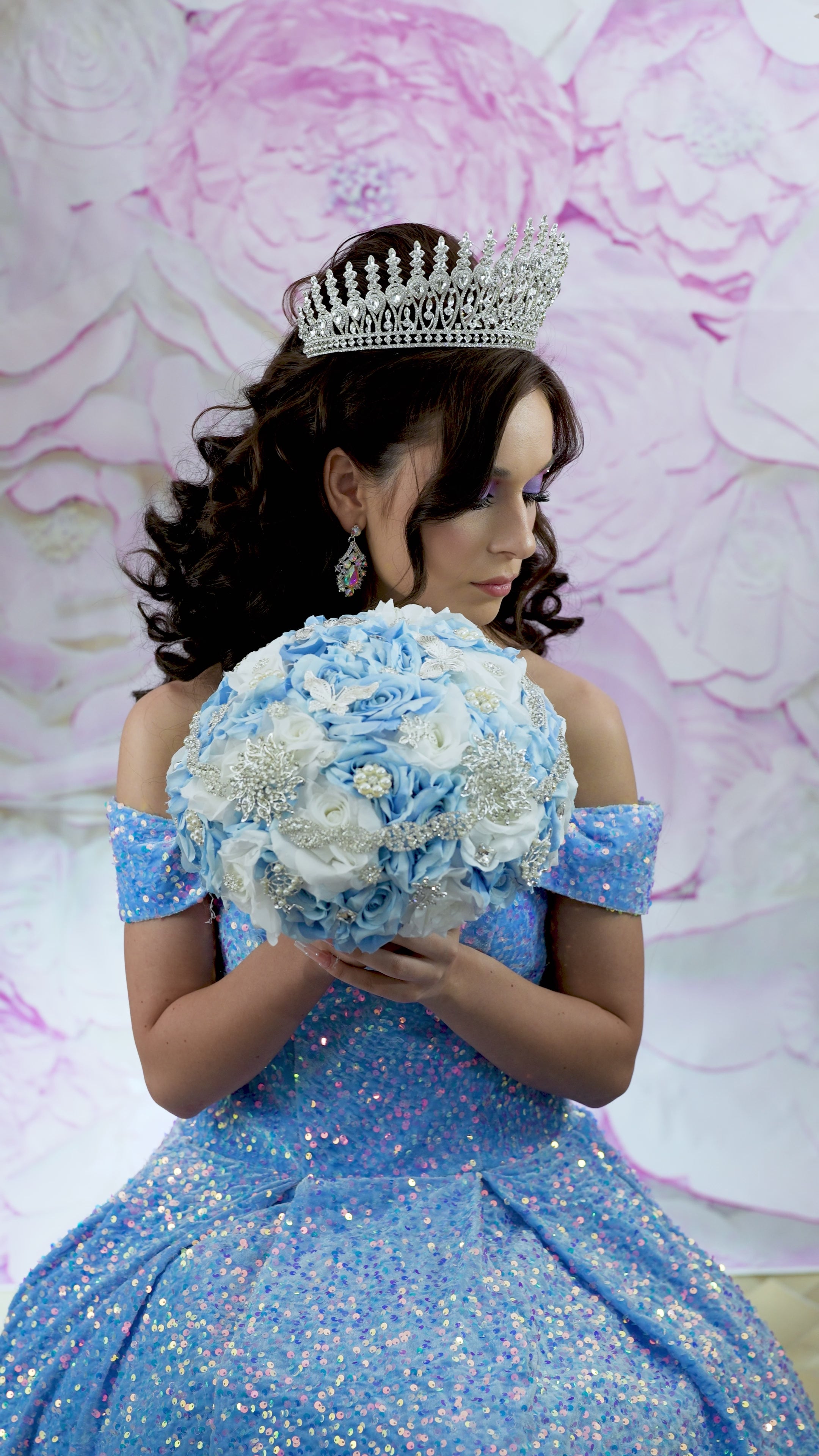 Silver Crown for Quinceanera | Tall silver crown| Quince silver