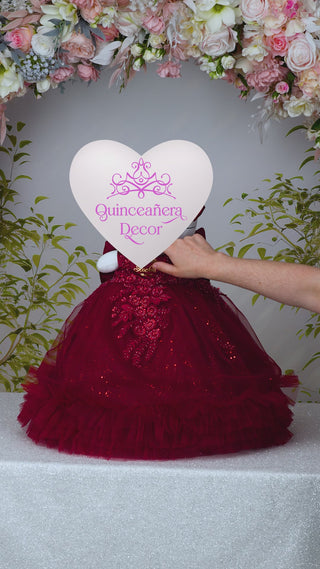 [Kitty] Burgundy Gold Quinceanera Cat Doll