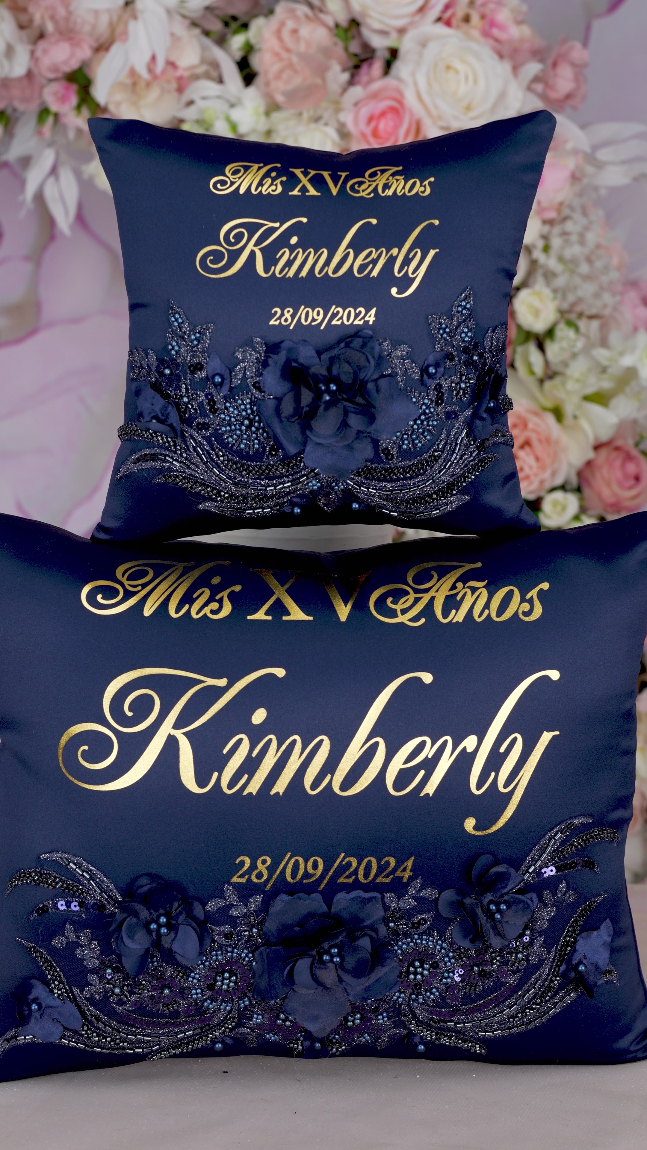 Navy and rose gold cushions best sale