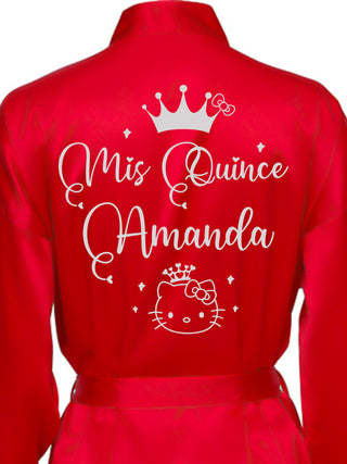 Red with Silver robe for quinceanera