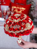 Red quinceanera bouquet 9 inches
