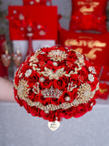 Red quinceanera bouquet 13 inches