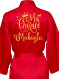 Red with Gold robe for quinceanera